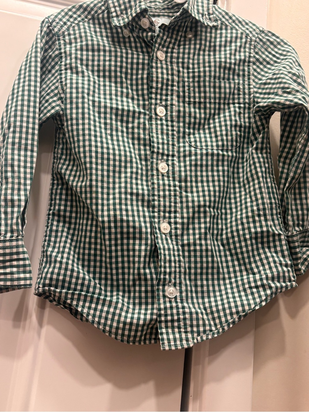 Class Club boys Green Gingham Button-Up Shirt